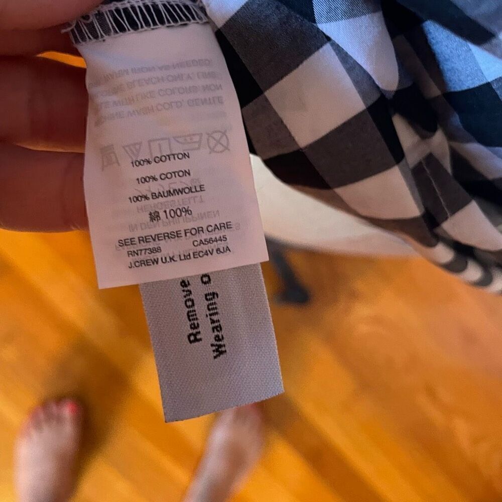 J CREW | black & white checkerboard sleeveless mini dress PXS - Picture 7 of 7